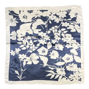 Wrapables Women's Silk Satin Floral Neckerchief 35 x 35 Inch Square Scarf